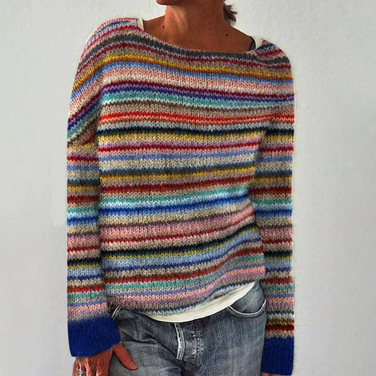 Chic und Stil | Pull long à rayures élégant