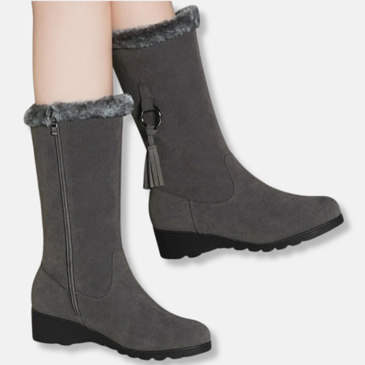 Chic und Stil | Boots - Mid-ankle Shaft - Low Wedge Heel
