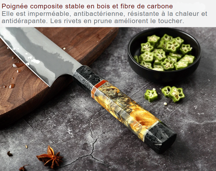 Couteau Gyuto Japonais – Acier 7 Couches Premium - ChicUndStil