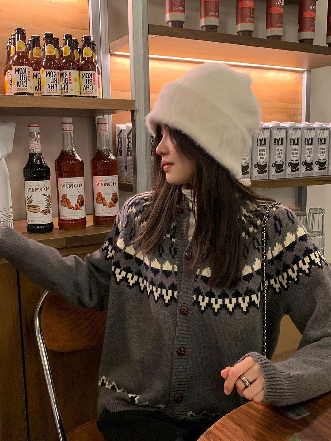 Chic und Stil | Pull rétro en tricot avec boutons