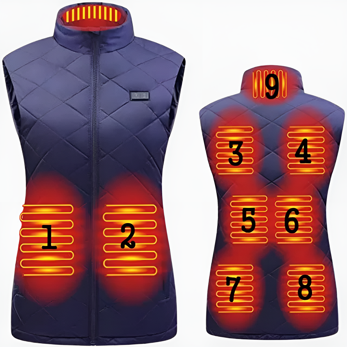 Chic und Stil | Women's heated vest with dual control and 9 heating zones – comfort and warmth for every season
