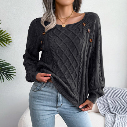 Chic und Stil | Pull en tricot avec décolleté carré