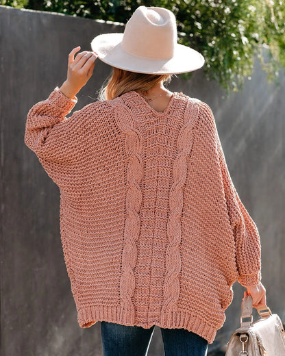 Cardigan en grosse maille pour femmes avec une silhouette décontractée et de grandes poches Chic und Stil