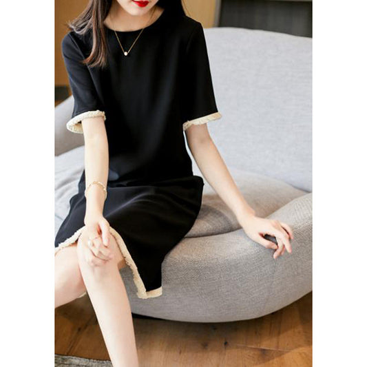 Robe Shift Élégante Pour Femme avec Bord Contrastant Chic und Stil