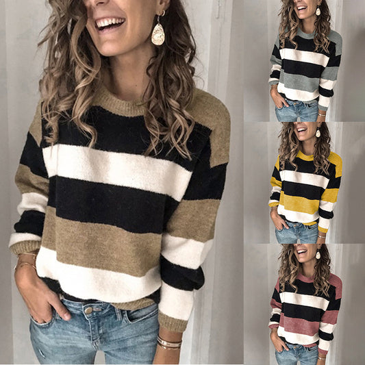 Pull en tricot à rayures verticales et coupe décontractée pour femmes Chic und Stil