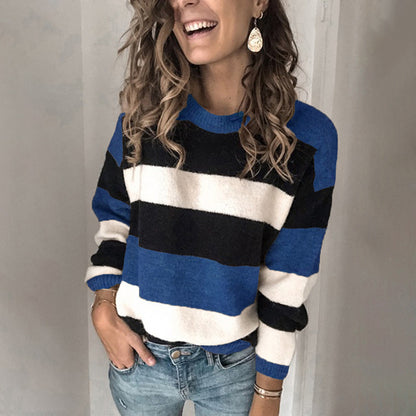 Pull en tricot à rayures verticales et coupe décontractée pour femmes Chic und Stil