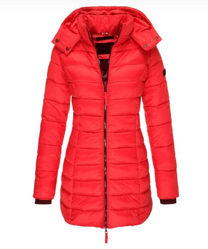 Chic und Stil Elisa - La meilleure et la plus douillette des vestes en duvet avec capuche et fermeture éclair