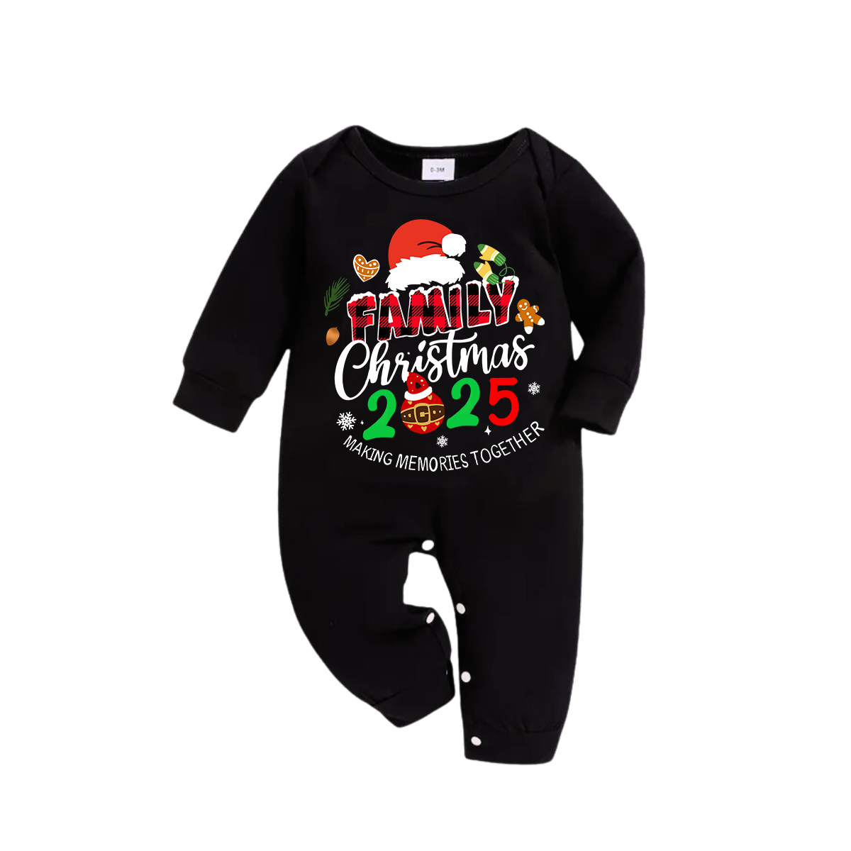 Chic und Stil | "Shared Memories Christmas 2025" Print Black and Green Checked Pants Family Matching Pajamas