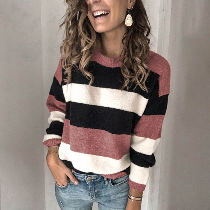 Pull en tricot à rayures verticales et coupe décontractée pour femmes Chic und Stil