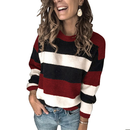 Pull en tricot à rayures verticales et coupe décontractée pour femmes Chic und Stil