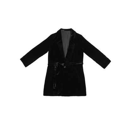 Blazer enveloppant en velours luxueux pour femmes Chic und Stil