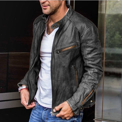 Chic und Stil - Veste en cuir imperméable et polyvalente pour hommes