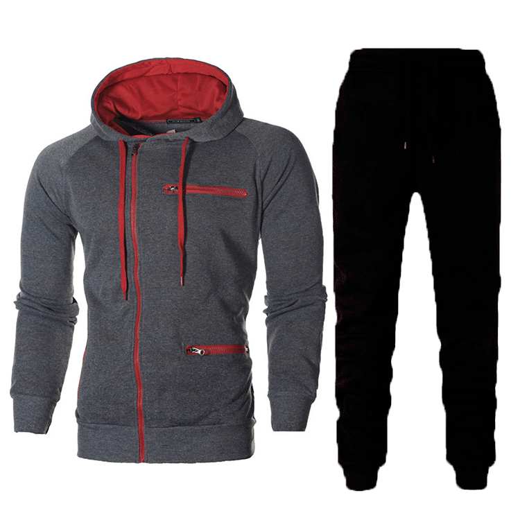 Men Sporty hoodie and jogger pants set with functional pockets and modern design Chic and Style