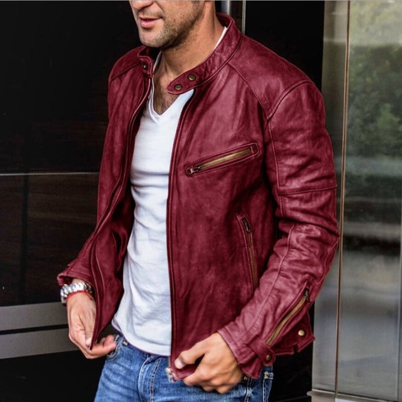 Chic und Stil | Weatherproof, Versatile Leather Jacket for Men