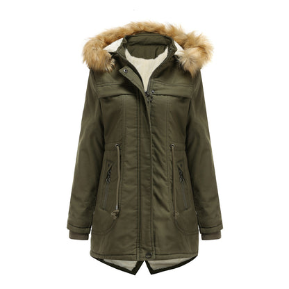Dames hiver parka avec capuche amovible et garniture en fausse fourrure Chic und Stil