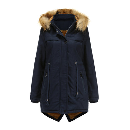 Dames hiver parka avec capuche amovible et garniture en fausse fourrure Chic und Stil
