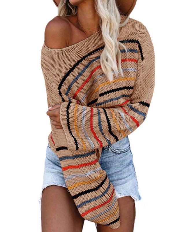 Pull en tricot pour femmes avec un motif rayé moderne Chic und Stil