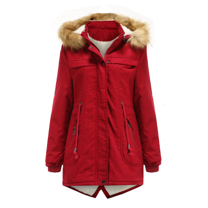 Dames hiver parka avec capuche amovible et garniture en fausse fourrure Chic und Stil