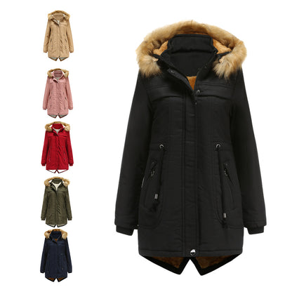 Dames hiver parka avec capuche amovible et garniture en fausse fourrure Chic und Stil