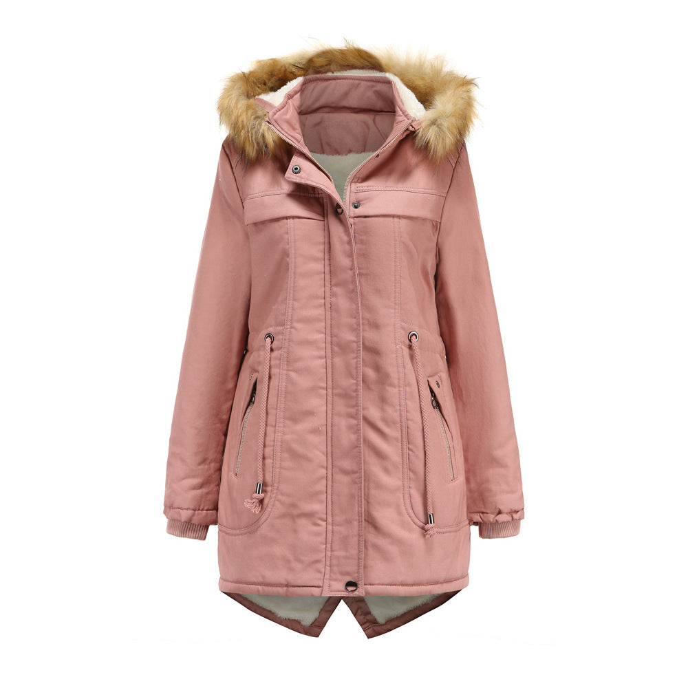 Dames hiver parka avec capuche amovible et garniture en fausse fourrure Chic und Stil