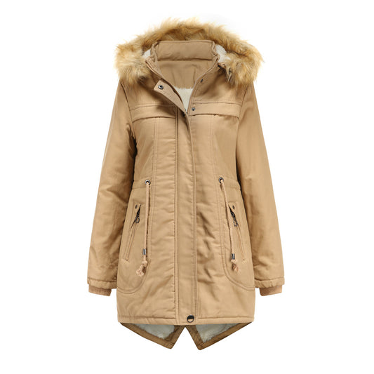 Dames hiver parka avec capuche amovible et garniture en fausse fourrure Chic und Stil