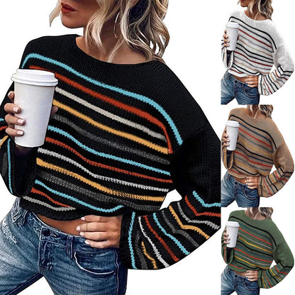 Pull en tricot pour femmes avec un motif rayé moderne Chic und Stil