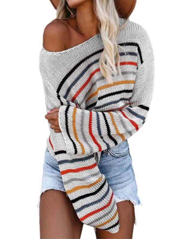 Pull en tricot pour femmes avec un motif rayé moderne Chic und Stil