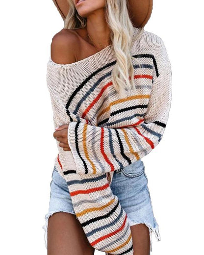 Pull en tricot pour femmes avec un motif rayé moderne Chic und Stil