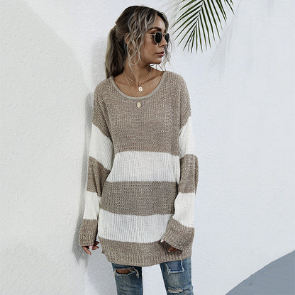 Pull-over en tricot décontracté pour femmes avec un motif de rayures bloc moderne et une coupe oversize Chic und Stil