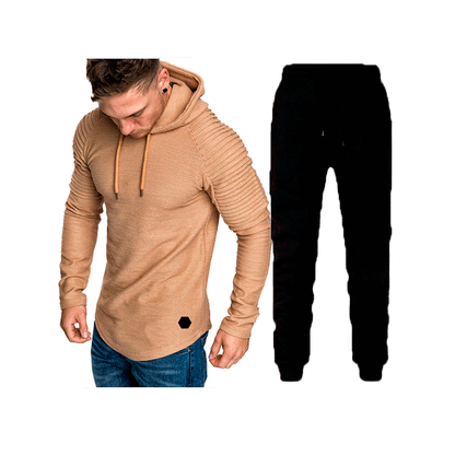 Men's Hoodie and Jogging Pants Set with Textured Design Chic and Stylish