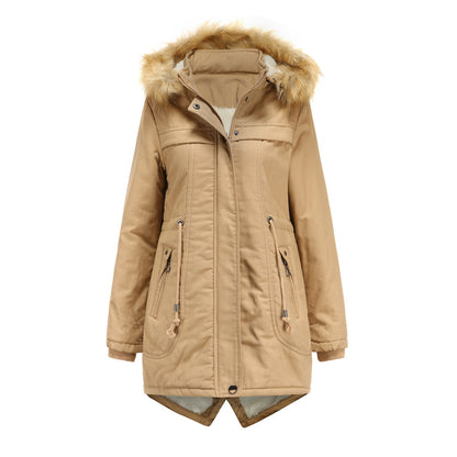 Dames hiver parka avec capuche amovible et garniture en fausse fourrure Chic und Stil