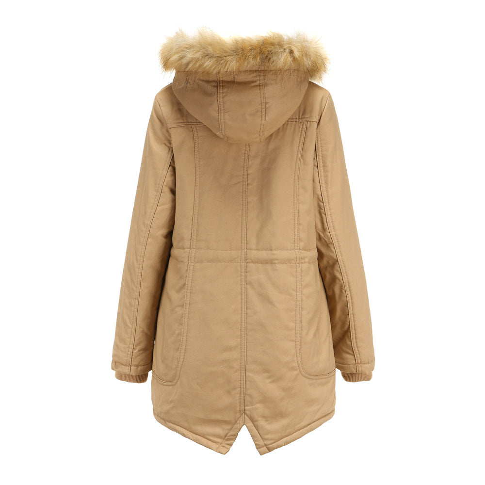 Dames hiver parka avec capuche amovible et garniture en fausse fourrure Chic und Stil