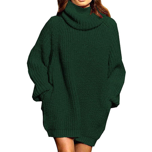 Pull en tricot surdimensionné pour femmes avec col haut et coupe ample Chic und Stil