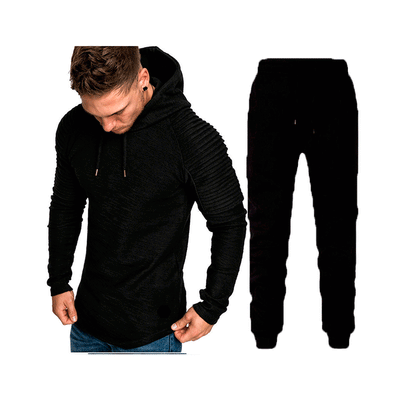 Men's Hoodie and Jogging Pants Set with Textured Design Chic and Stylish