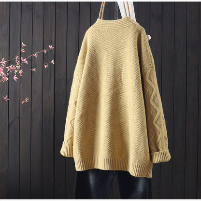 Dames grosse tricot cardigan avec motif en relief unique et poches pratiques Chic und Stil