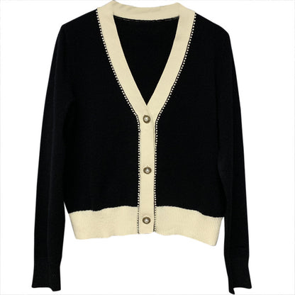 Cardigan élégant pour femme à col en V avec boutons décoratifs Chic und Stil