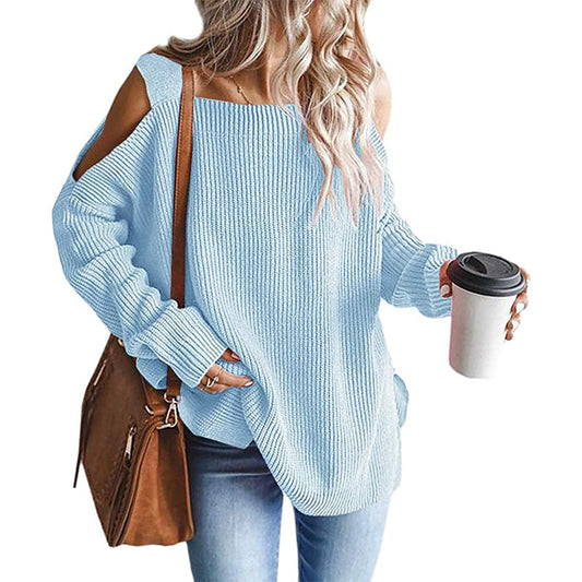 Pull-over en tricot femme à épaules dénudées avec détails modernes Chic und Stil