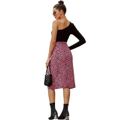 Robe mi-longue femme à bretelle asymétrique et coupe florale Chic und Stil