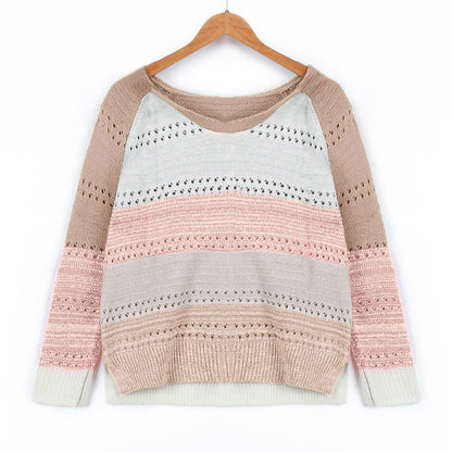 Pull en tricot pour femmes avec un design de couleurs original et un motif ajouré à la mode Chic und Stil