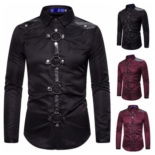 Chemise de designer pour hommes avec garniture en plastique élégante et détails contrastants Chic und Stil
