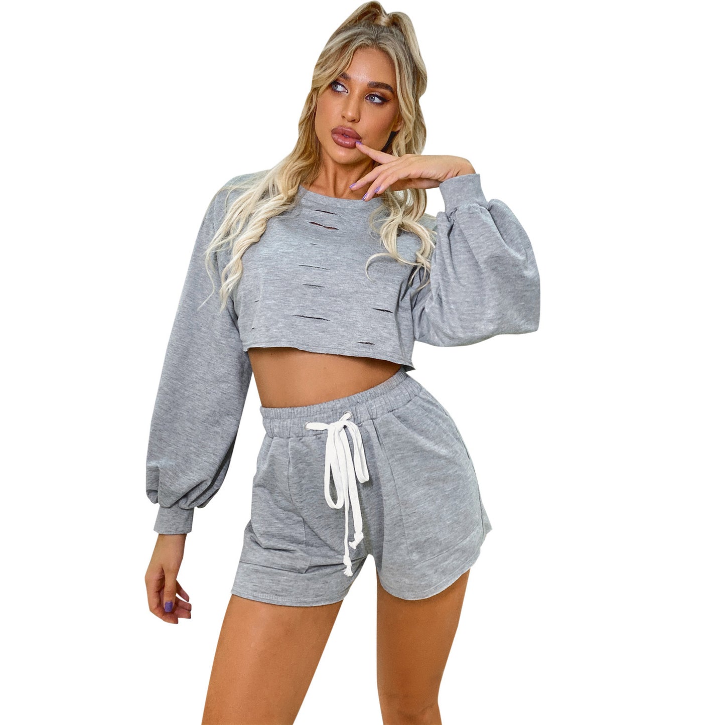 Ensemble de shorts et crop-top décontracté pour femmes Chic und Stil