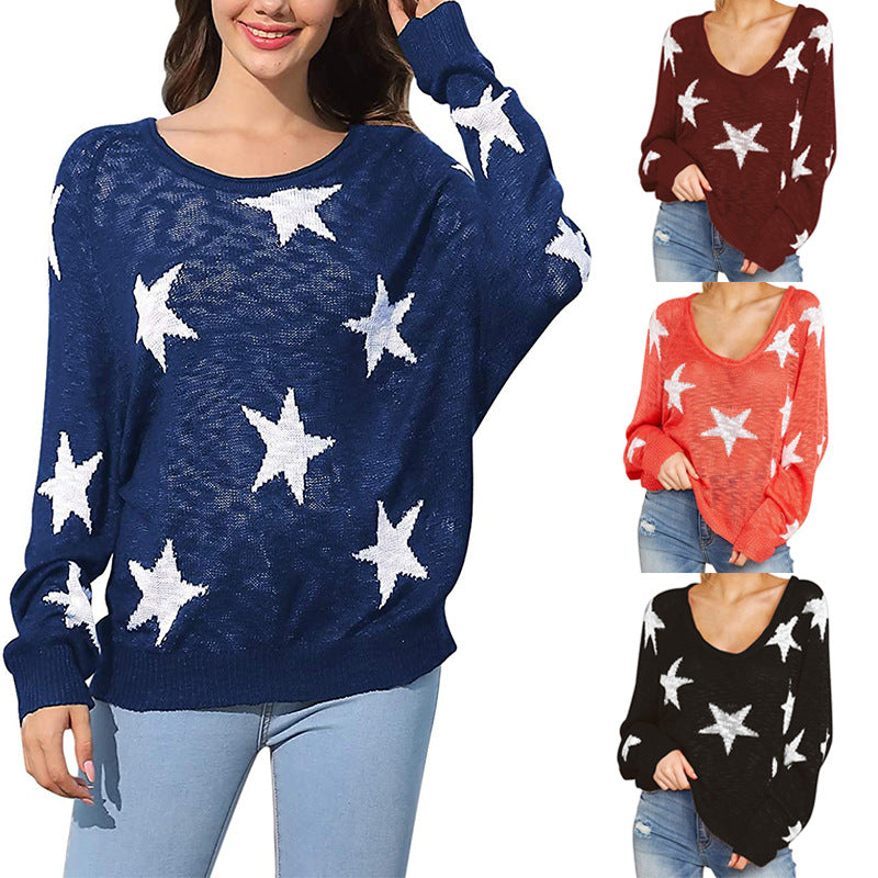 Pull en grosse maille pour femmes avec motif étoilé Chic und Stil