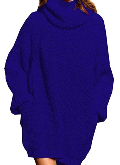 Robes pull en grosse maille pour femmes avec col haut et coupe décontractée Chic und Stil