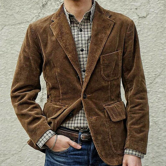 Blazer en velours côtelé pour hommes au design intemporel Chic und Stil
