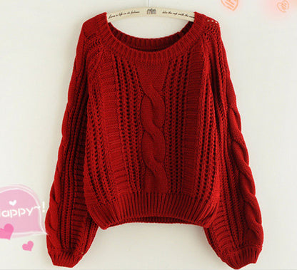 Dames Gros tricot pull avec détail de tricot à cable marquant et manches larges Chic und Stil