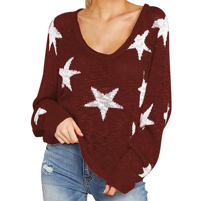 Pull en grosse maille pour femmes avec motif étoilé Chic und Stil