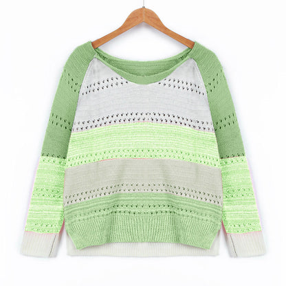 Pull en tricot pour femmes avec un design de couleurs original et un motif ajouré à la mode Chic und Stil