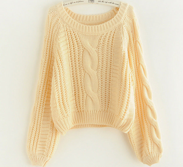 Dames Gros tricot pull avec détail de tricot à cable marquant et manches larges Chic und Stil