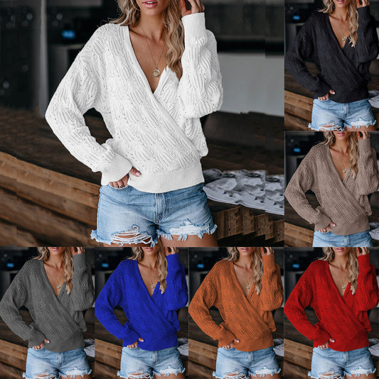 Pull et cardigan pour femmes grandes tailles avec décolleté en V et poignets côtelés Chic und Stil