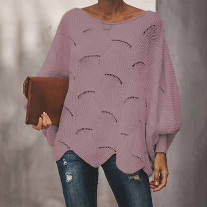 Airy knit sweater for women with wave design Chic und Stil